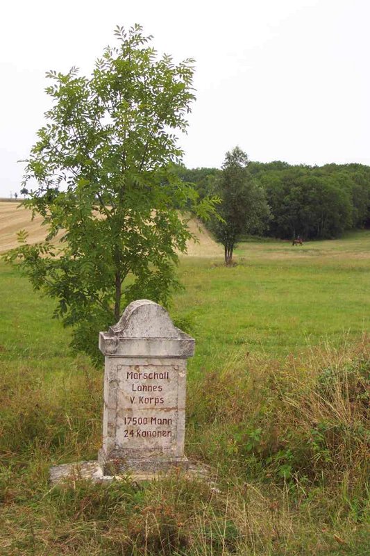 Gedenkstein am Weg des Marschalls Lannes zum Dornberg am Jenaer Schlachtfeld
