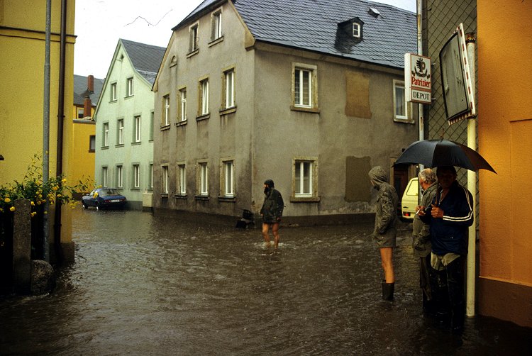 Überschwemmung nach einem Gewitterregen