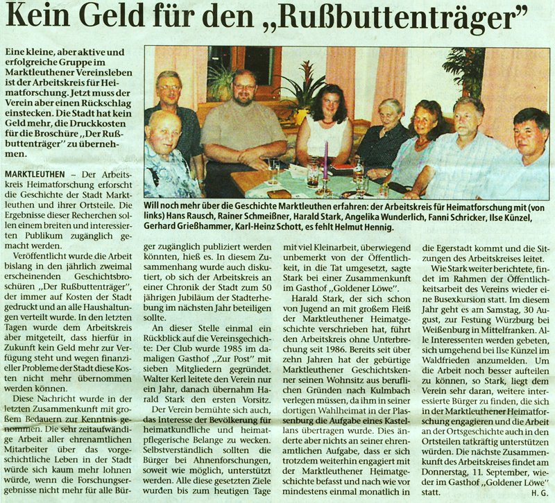 Arbeitskreis fr Heimatforschung August 2003